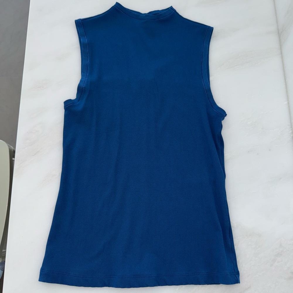 Signature Rib Mock Neck- Maritime